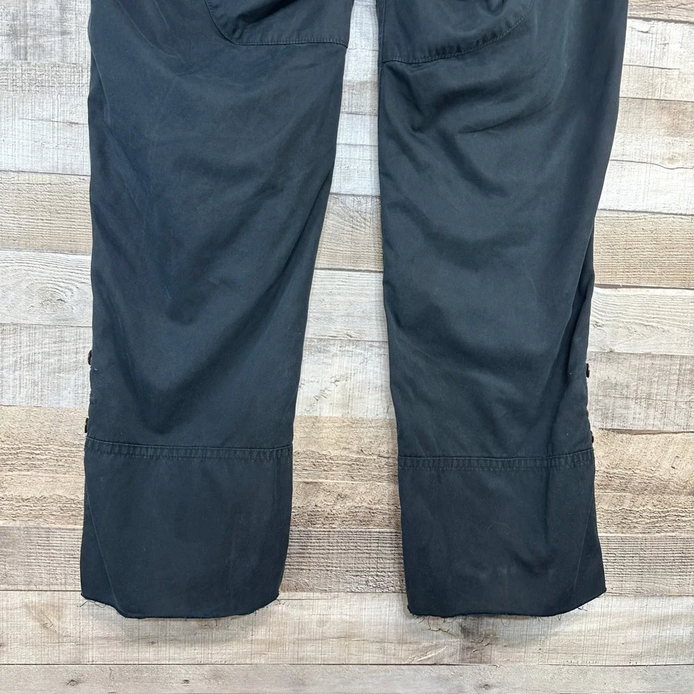 VTG Polo Ralph Lauren 381 Blecker Black Cargo Workpants‎ Flannel-lined Hem Sz 38